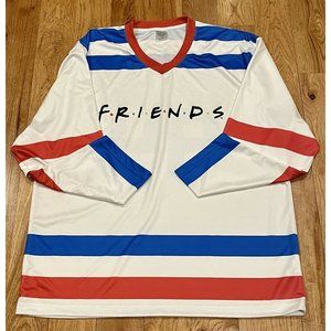Friends TV Show Hockey Jersey Red White Blue Shirt Full #94 Men's Size XL